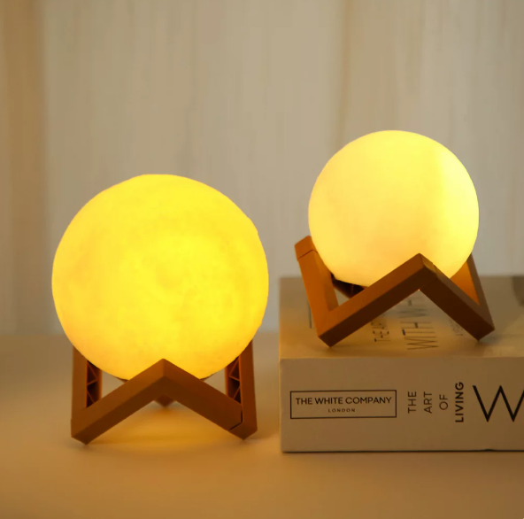 MoOn Lamp Warm Amber Edition on Study Table